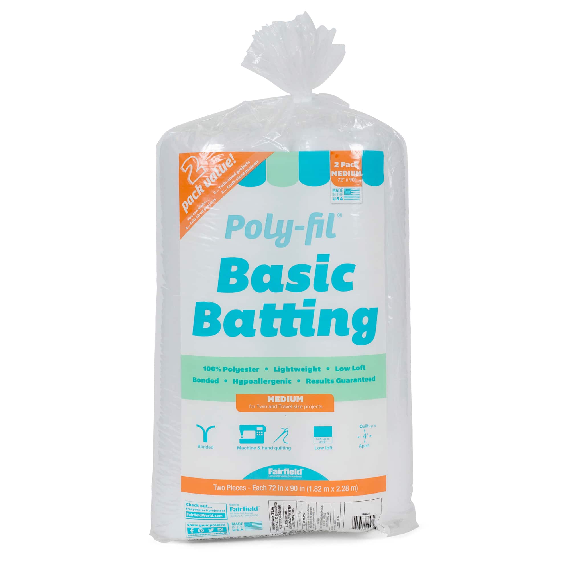 Poly-Fil® 2ct. Basic Batting, 72" x 90"